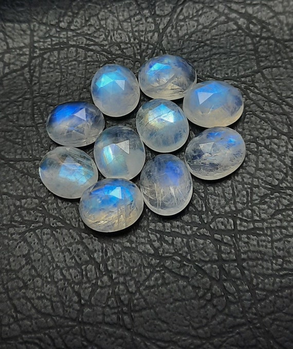 NATURAL BLUE FIRE RAINBOW MOONSTONE 5 MM ROUND CABOCHON LOOSE AAA GEMSTONE LOT ! 