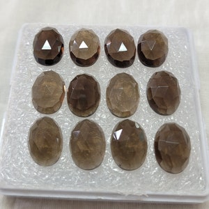 5 pics, natural smoky quartz gemstone, smoky quartz gemstone rose cut cabochon, shape oval,  designer cabochon high quality loose gemstone