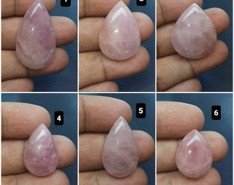 Natural rose quartz gemstone, rose quartz smooth cabochon, shape pear, designer cabochon, high quality,  loose gemstone,