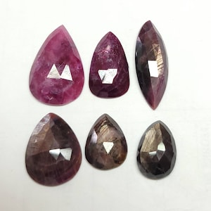 1 pecs, 100% natural ruby gemstone, ruby rose cut cabochon, shape mix, back flat, high quality, ruby cut stone,  loose gemstone,