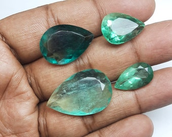 1 pecs faceted green fluorite gemstone, fluorite normal cut stone, oval shape,  mix size, high quality loose gemstone, making for jewelry