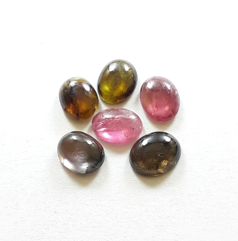 ct. pics lot 6 size 7x9 mm approx natural pink tourmaline gemstone smooth cabochon loose gemstone 10 shape oval high quality