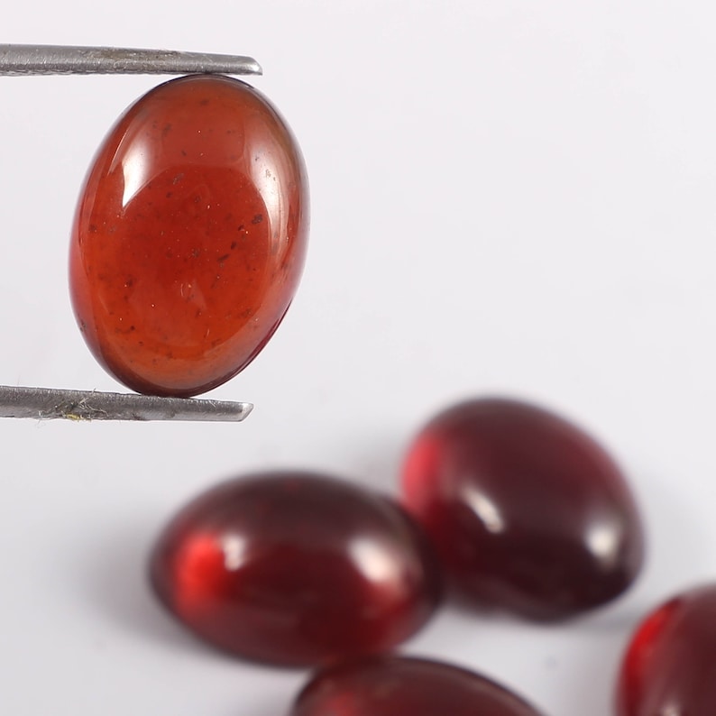 5 pecs lot smooth cabochon size10x14 mm natural Hessonite garnet gemstone high quality loose gemstone,cts,38. 0val shape