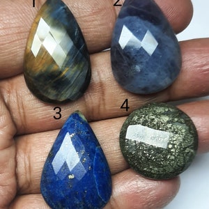 1 Peace Mix Natural Stone checker Cut  Cabochon, Back Flat, High Quality, Mix Shape, Faceted Gemstone, Making For Jewelry, Loose gemstone.