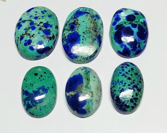 Azurite Malachite Cabochon: Oval Gemstone for Jewelry Making