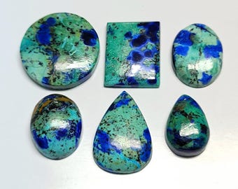 Azurite Malachite Cabochon: Oval Gemstone for Jewelry Making