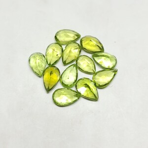 5 pecs lot, natural faceted peridot gemstone, smooth cut gemstone, pear shape size 8x5 mm high quality loose gemstone,