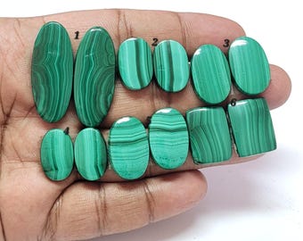 1 pair, natural malachite gemstone Malachite smooth cabochon, high quality, oval shape, designer cabochon loose gemstone jewelry making