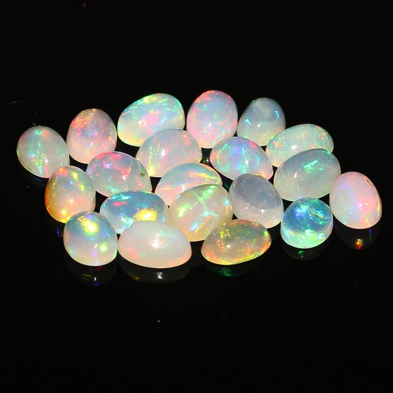 4x6 MM Natural Ethiopian Opal Cabochon Loose Gemstone Cabochon Opal Oval Shape Cabochon Stone Opal Cabochon Welo Fire Opal Gemstone
