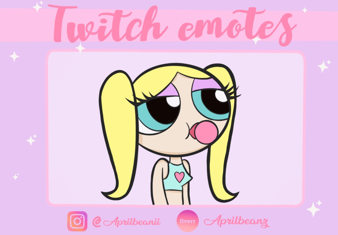 Cute Powerpuff Girls Bubbles Emote For Twitch Or Discord Etsy