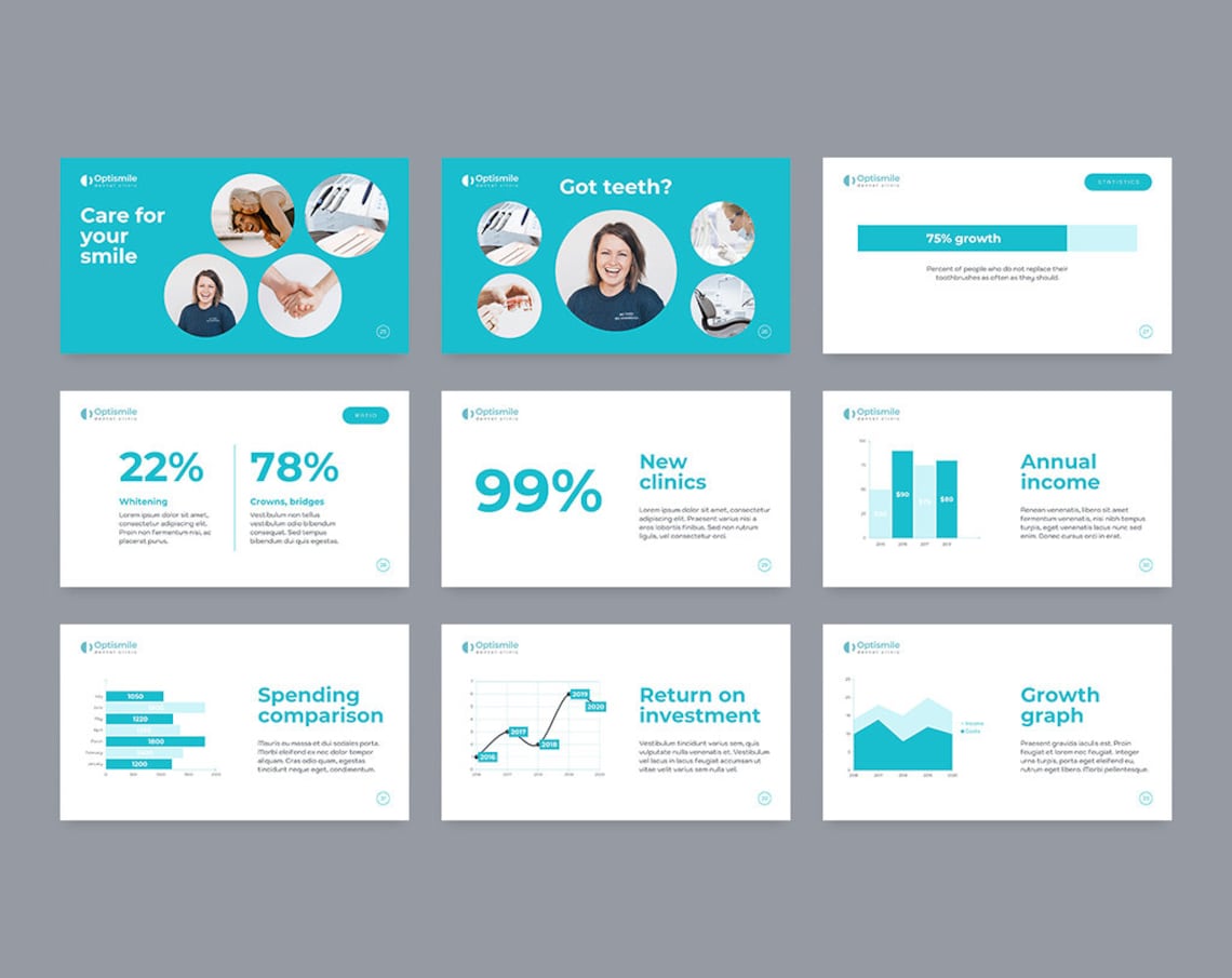 Powerpoint Template Business Presentation Premade Etsy