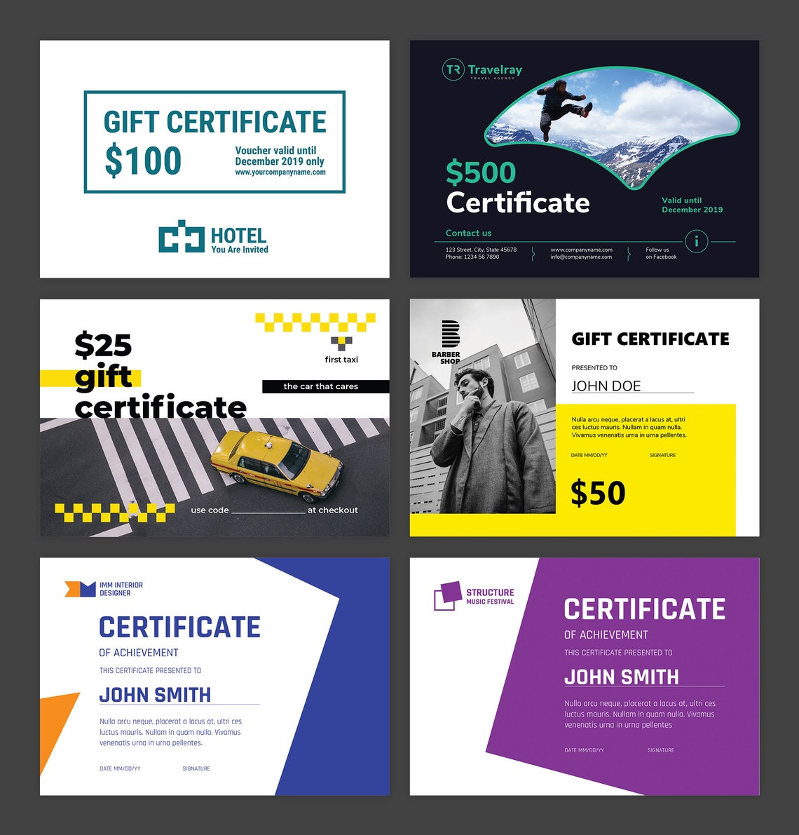 Gift Certificate Template Bundle Printable Gift Card - Etsy