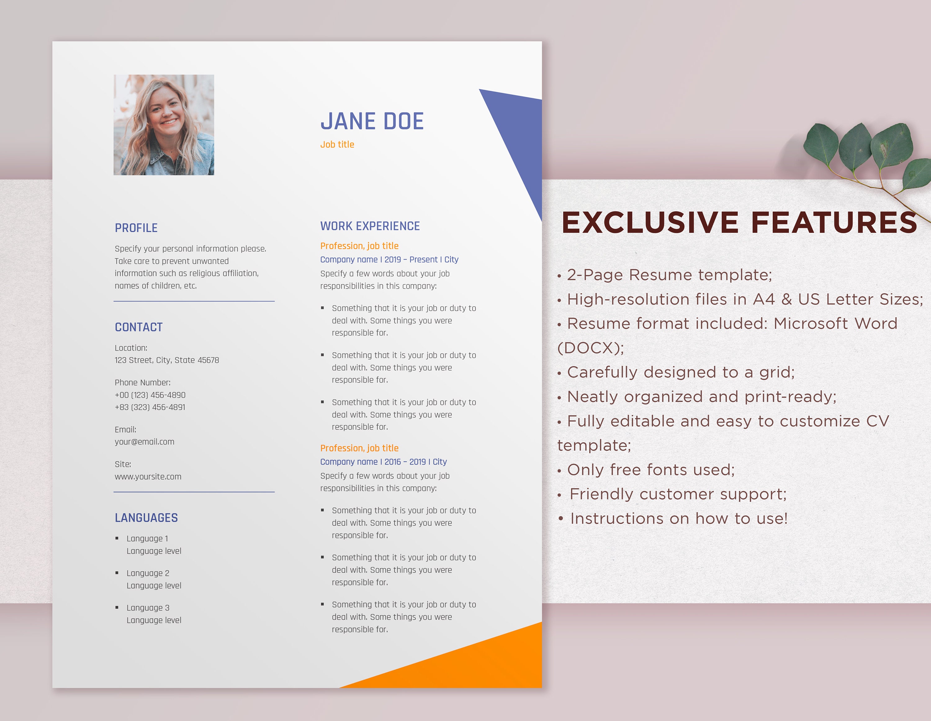 Interior Designer Resume Template CV Template Professional Resume ...