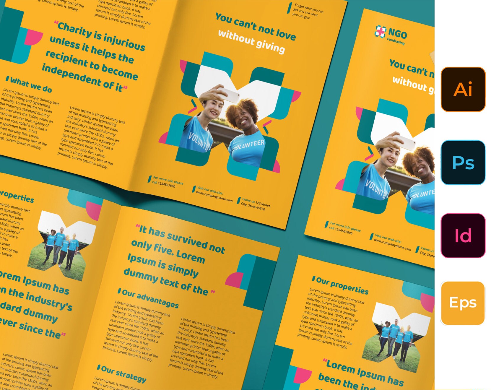 NGO DIY Editable Bi-fold Brochure Digital Download - Etsy Norway
