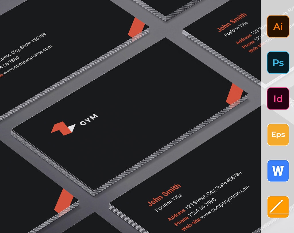 Gym Fitness Business Card Template Instant Download Etsy