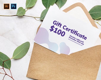 Cleaning Service Gift Certificate | Digital Download, Editable Template, Minimalist | Photoshop, Illustrator, Vector