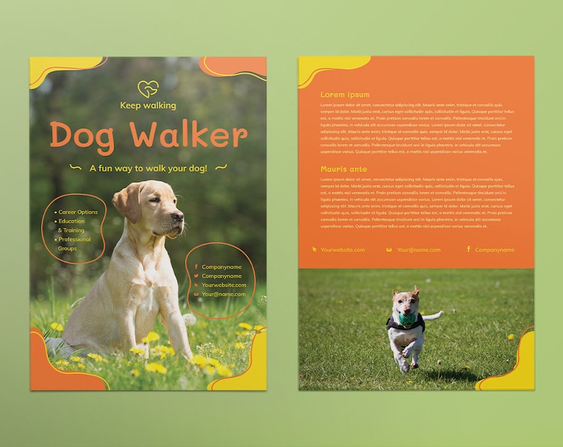 Dog Walking Flyer Template Free