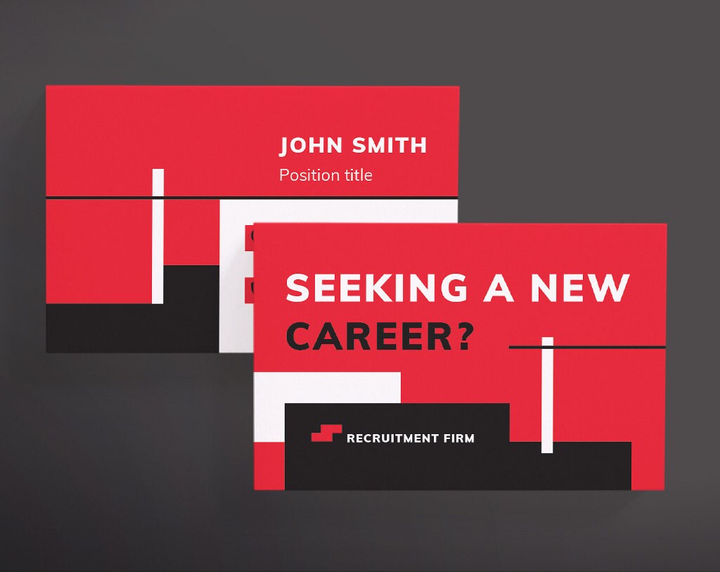 Recruitment Firm Business Card Template Instant Download Etsy UK
