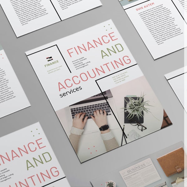 Finance, Accounting Flyer Template | Instant Download, Editable Design | Photoshop, Vector, InDesign
