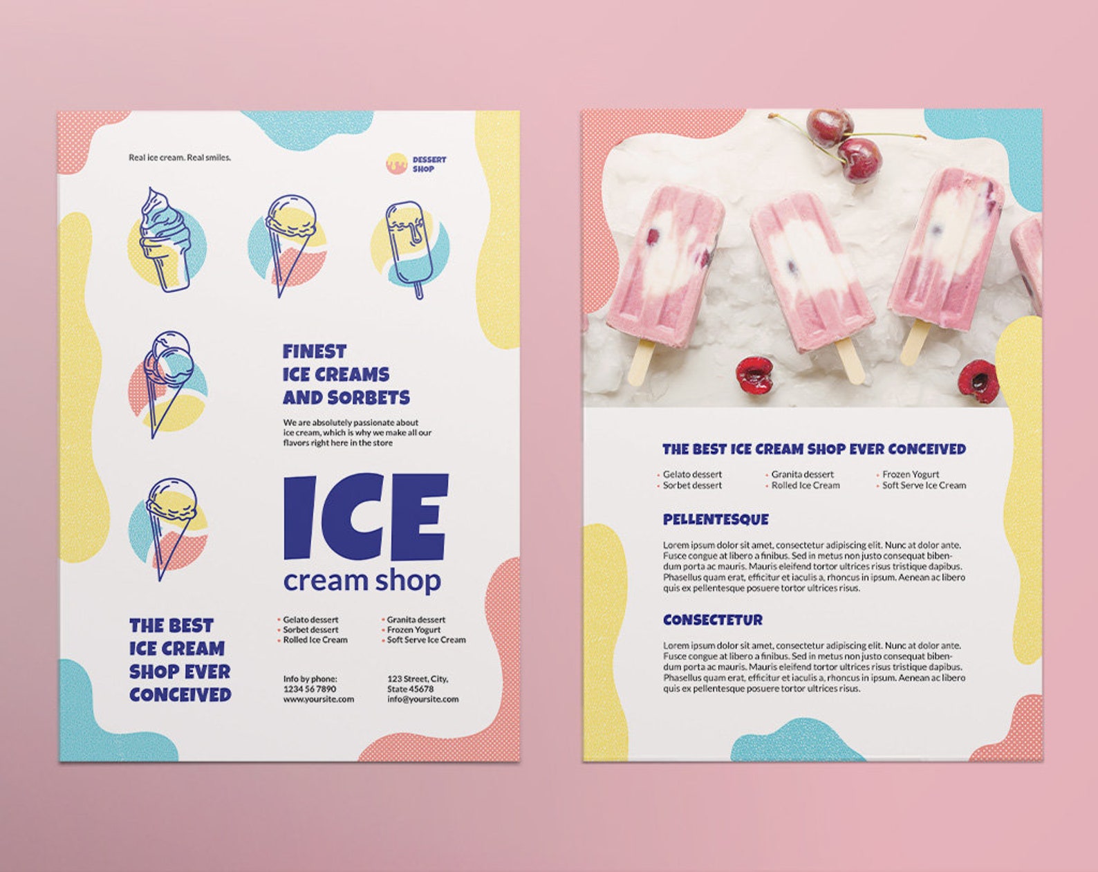 Ice Cream Shop Flyer Template Instant Download Editable Etsy
