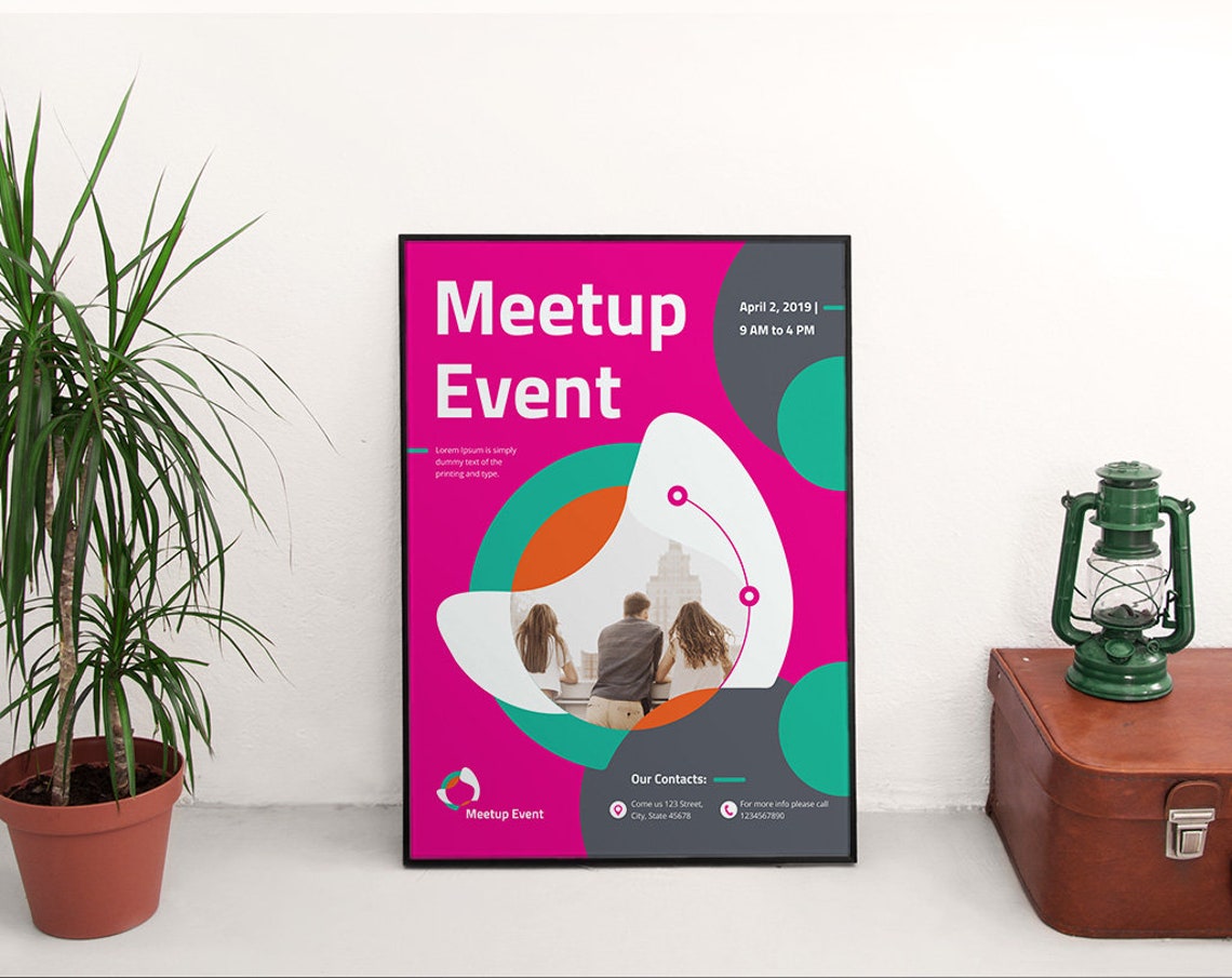 Meetup Event Poster Template Instant Download Editable Etsy