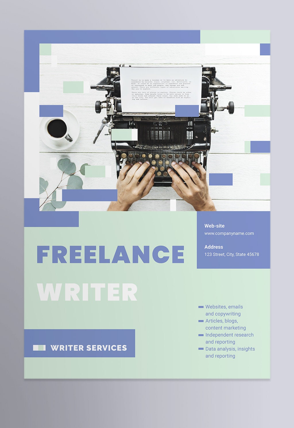 Freelance Writer Poster Template Instant Download Editable Etsy
