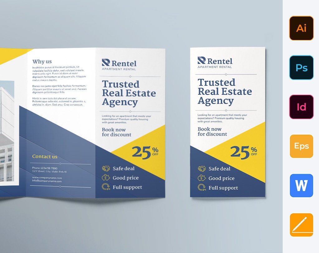 Trifold Brochure Template Apartment Rental - Etsy