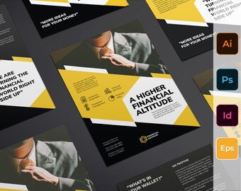 Financial Advisor Flyer Template | Instant Download, Editable Design | Photoshop, Vector, InDesign