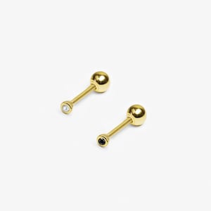 14k Solid Gold  Micro CZ Stud Earring, Minimalist Stud Earring, Tiny CZ Piercing, Daily Earring, Dainty Lobe Helix Cartilage Stud Piercing