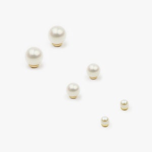 14k Solid Gold Pearl Stud Earrings, Simple Gold Studs, Small Dainty Earrings, Ball Studs, Bridesmaid Earrings, June Birthstone