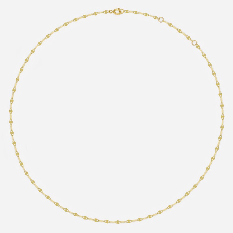 14k Solid Gold Twinkle Chain Necklace, Simple Minimalist Necklace, Layered Necklace, Everyday Dainty Necklace, Adjustable Necklace image 2