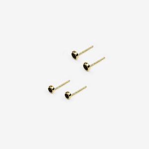 14k Solid Gold Small Black Onyx Stud Earrings, 14k Gold Dainty Earrings,Tiny Earrings, Mini Earrings,Minimalist Jewelry,Black Stone Earrings