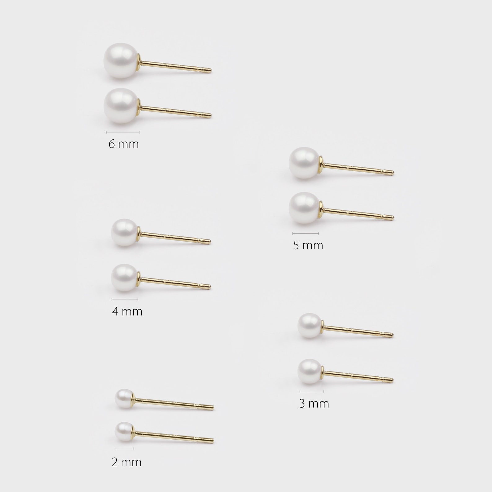 14k Solid Gold Pearl Stud Earrings Simple Gold Studs Small Etsy