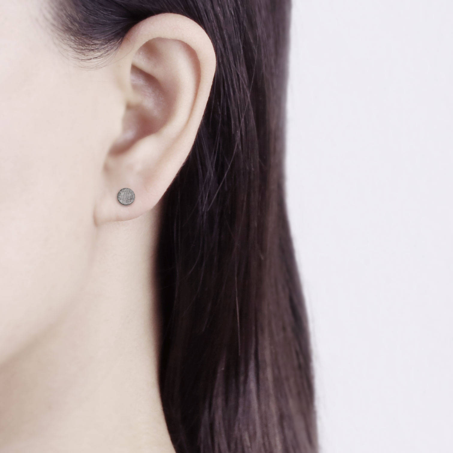 Flat Circle Stud Earrings Dainty Earrings Gold Earrings Etsy