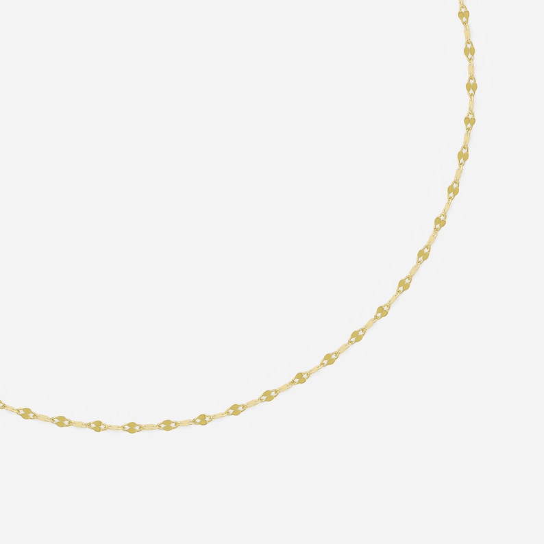 14k Solid Gold Twinkle Chain Necklace, Simple Minimalist Necklace, Layered Necklace, Everyday Dainty Necklace, Adjustable Necklace image 3