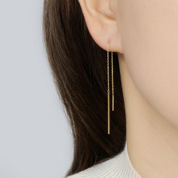 Long Turquoise Circle Bar Silver Earrings – Alison Lush Jewellery