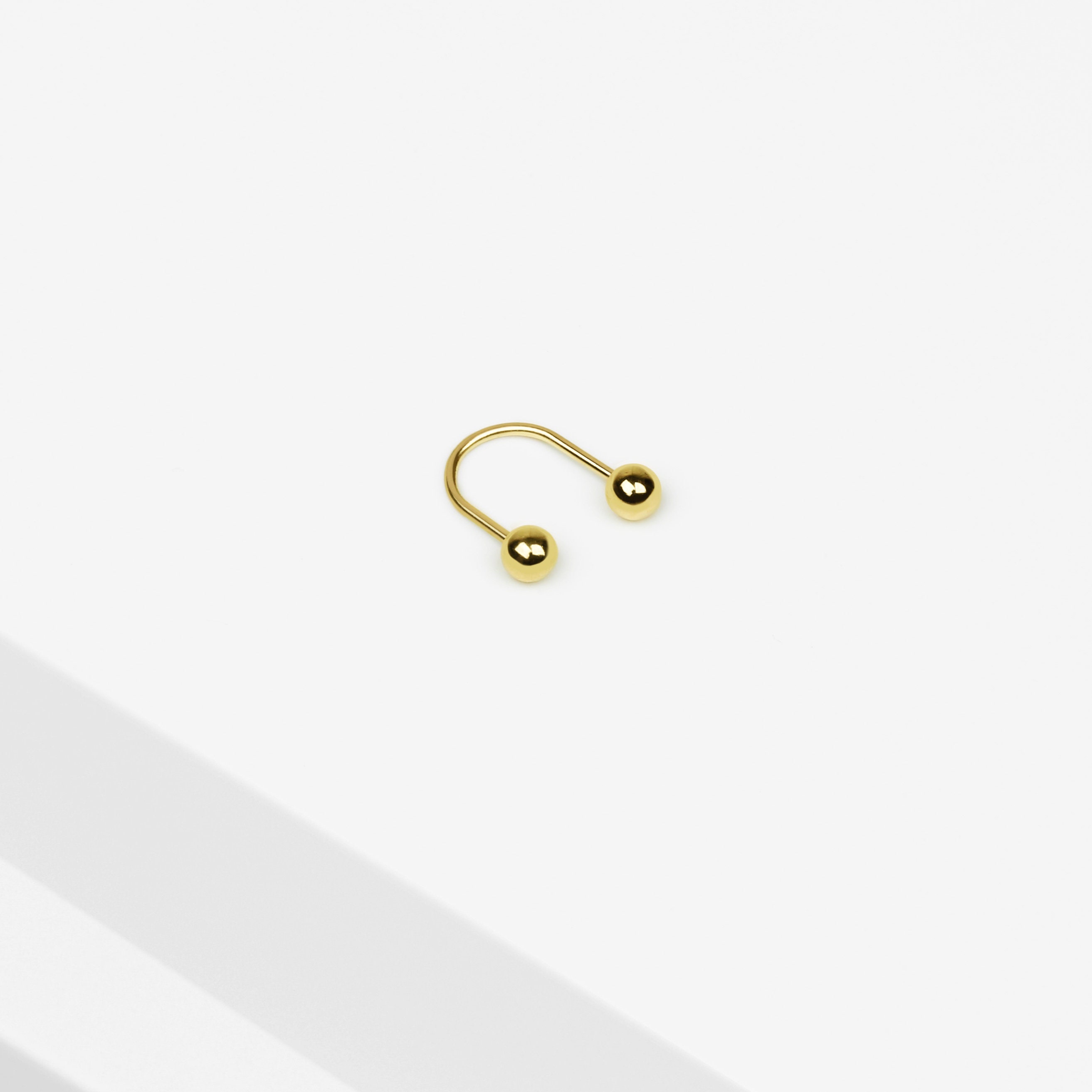 14k Solid Gold Multiway Ball Earring Ball Piercing Unique Etsy