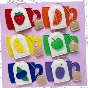 PDF, FCM, SVG &quot;Tea Time&quot; Quiet Book Page Pattern + Sewing Instructions