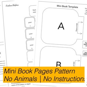 PDF, FCM, SVG Mini Book Pages Pattern | No Animals No Instructions