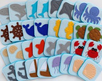 Sea Life Memory Game 16 Pairs | Felt Cards