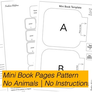 PDF, FCM, SVG Mini Book Pages Pattern | No Animals No Instructions