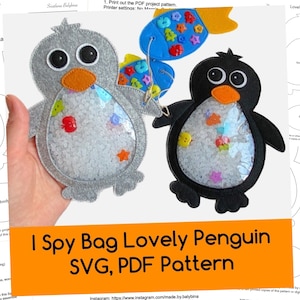 SVG, PDF Lovely Penguin Template, Quiet Book Activity Page for YouTube Tutorial