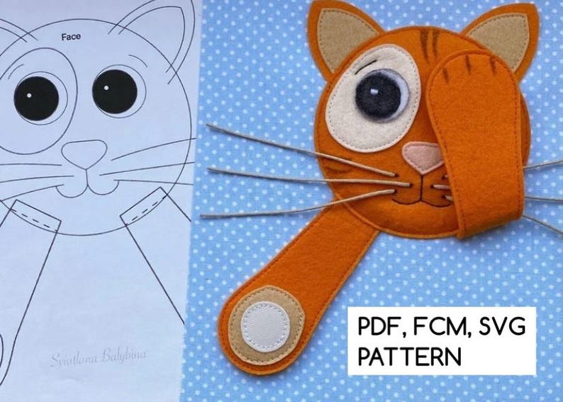 PDF FCM SVG Peek-a-Boo Cat Pattern for YouTube Tutorial | Short Sewing Guide – No Illustrated Instructions image 2