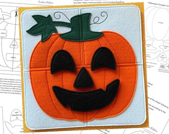 PDF, FCM, SVG Pattern “Halloween Pumpkin 4-Piece Puzzle” for YouTube Tutorial
