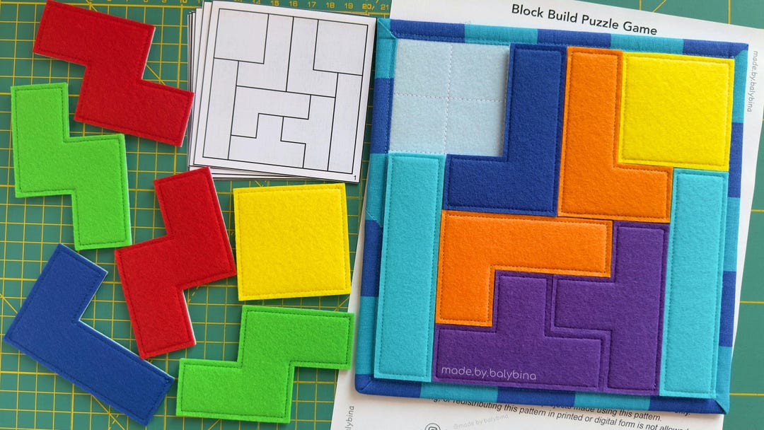 Pattern Building Block Game PDF, FCM, SVG Block Build Puzzle Game Sewing Pattern + Instructions - Etsy