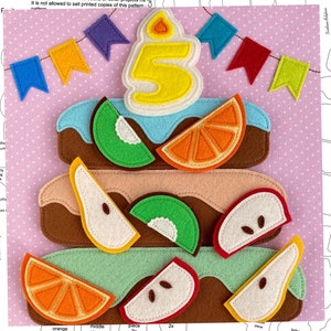 PDF, FCM, SVG Birthday Cake Quiet Book Page Pattern + Sewing Instructions