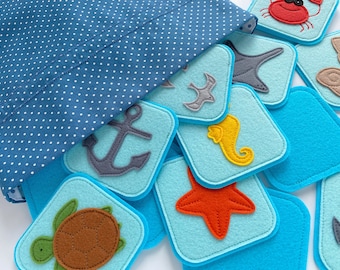 Sea Life Memory Game 16 Pairs | Felt Cards