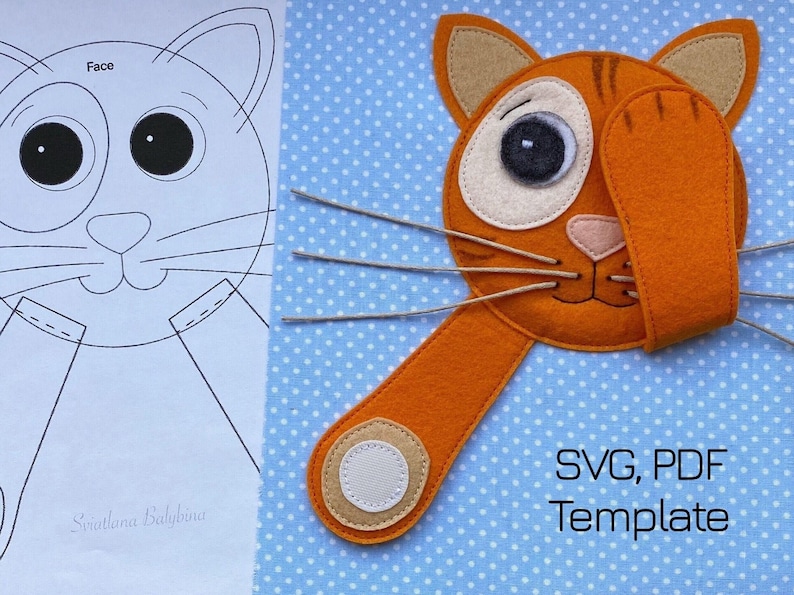 PDF FCM SVG Peek-a-Boo Cat Pattern for YouTube Tutorial | Short Sewing Guide – No Illustrated Instructions image 1