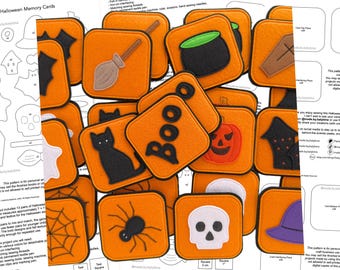 Schede di memoria di Halloween in formato PDF, FCM, SVG, modello di cucito + istruzioni