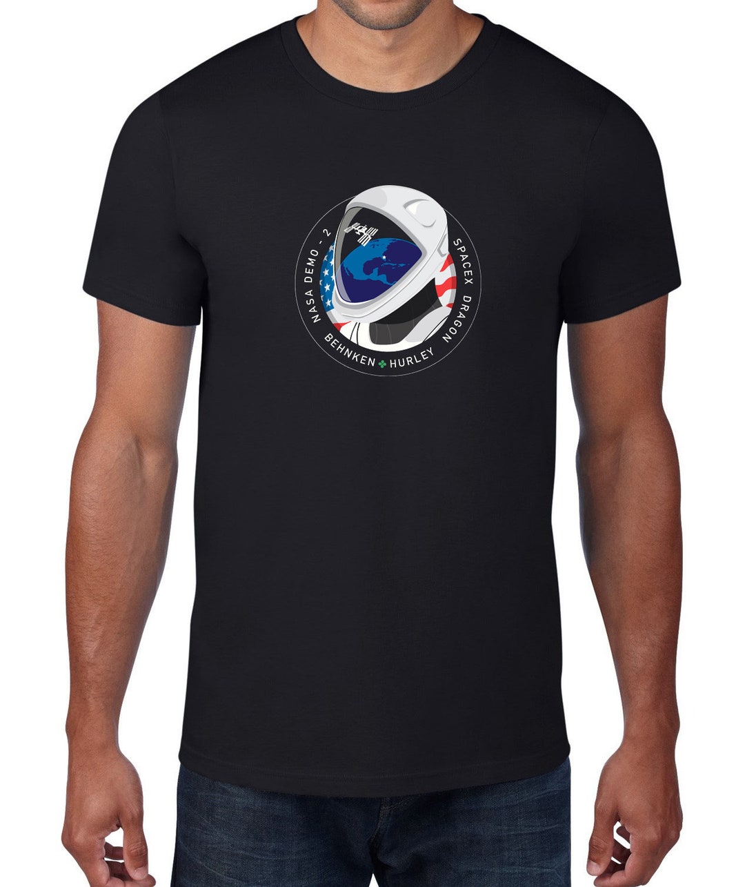 T-shirt Falcon Rocket Elon Musk - 100% Coton - Coupe Classique - Manches Courtes - Noir